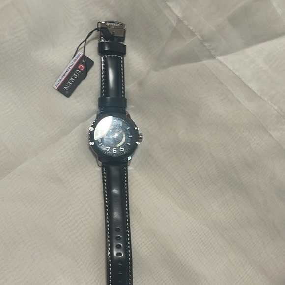 Men’s Black Leather Band Curren Watch - Picture 4 of 5